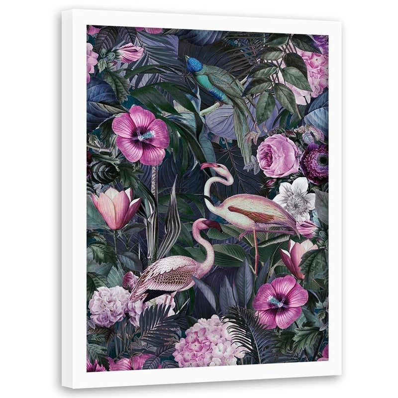 Glezna baltā rāmī - Pink Birds 