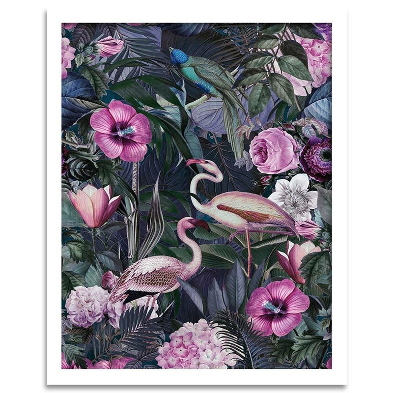 Glezna baltā rāmī - Pink Birds 