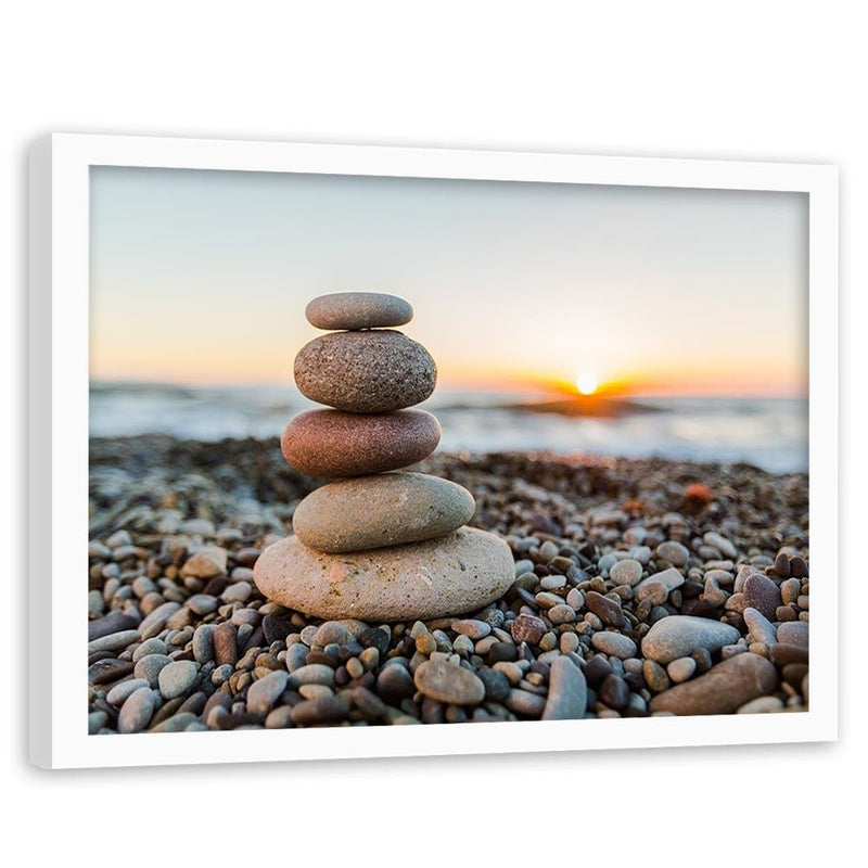 Glezna baltā rāmī - Stones By The Sea 