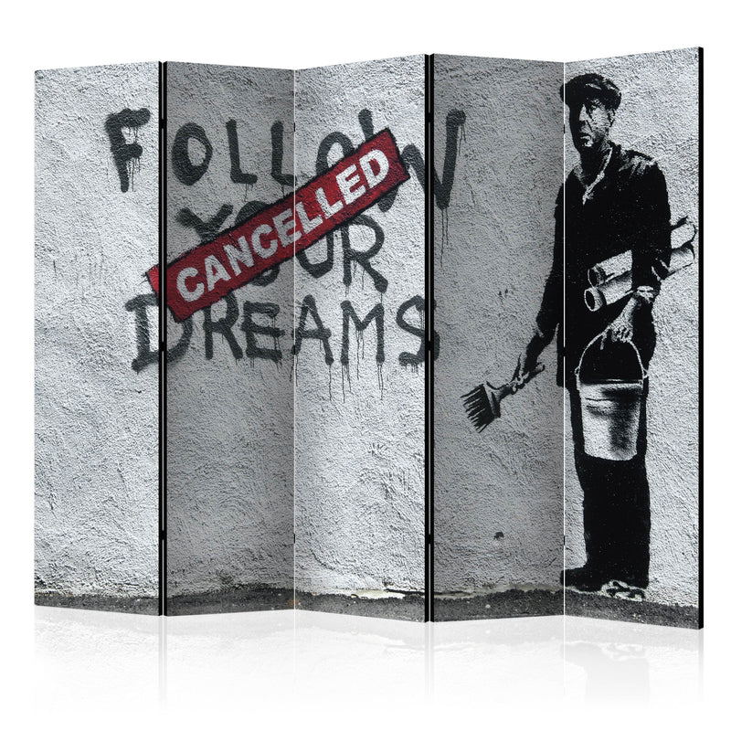 Aizslietnis 5-daļīgs - Sapņi atcelti (Banksy) (225x172cm) 225x172 cm Home Trends