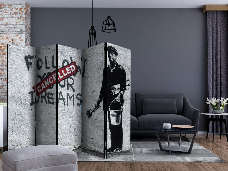 Aizslietnis 5-daļīgs - Sapņi atcelti (Banksy) (225x172cm) 225x172 cm Home Trends