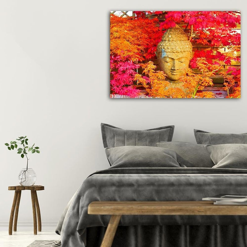 Dekoratīvais panelis - Head Of Buddha Among The Leaves 3  Home Trends Deco