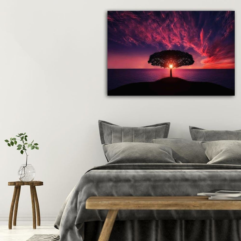 Dekoratīvais panelis - Lonely Tree At Sunset  Home Trends Deco