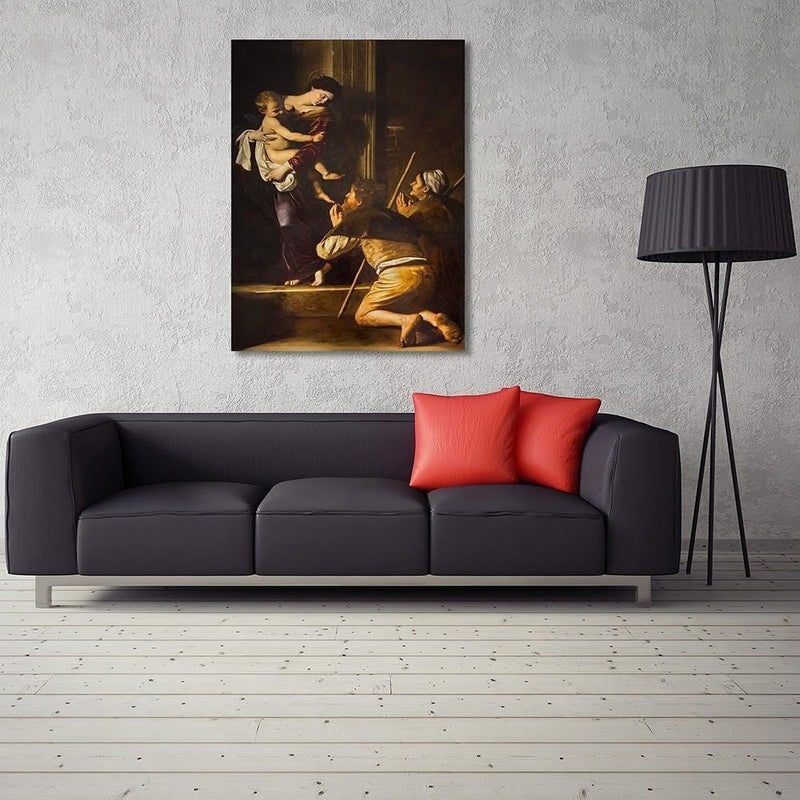 Dekoratīvais panelis - Madonna of Loreto and Caravaggio pilgrims Rome  Home Trends Deco