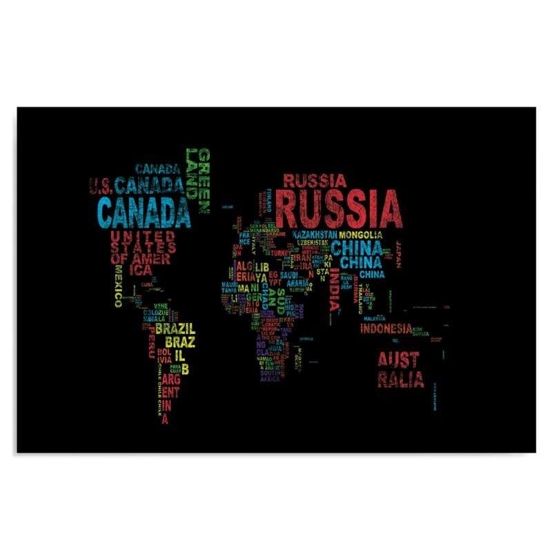 Dekoratīvais panelis - Map of the world with subtitles  Home Trends Deco