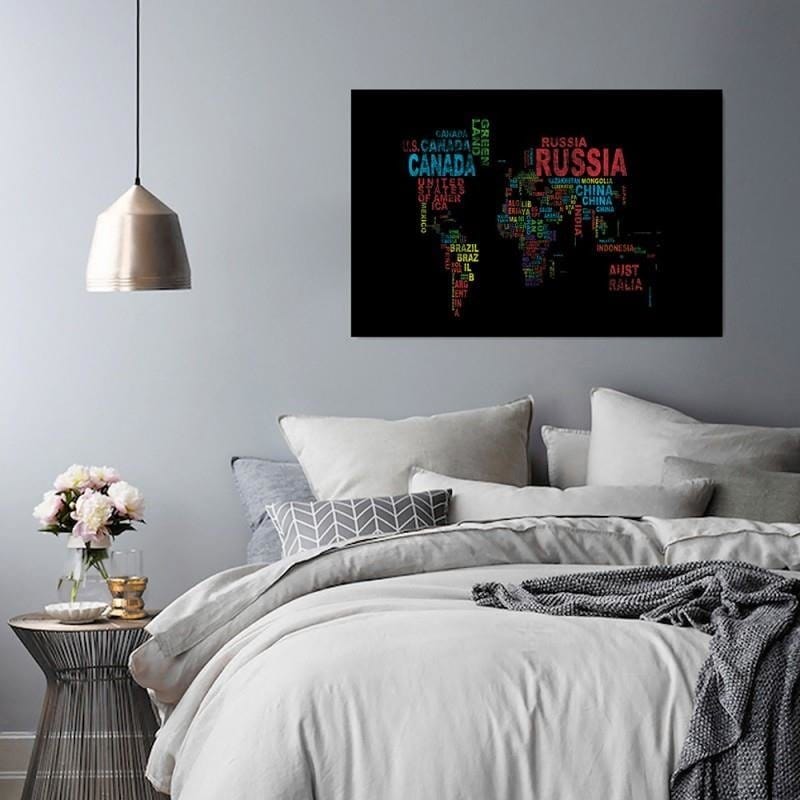 Dekoratīvais panelis - Map of the world with subtitles  Home Trends Deco