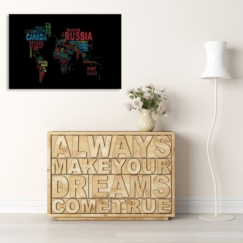 Dekoratīvais panelis - Map of the world with subtitles  Home Trends Deco