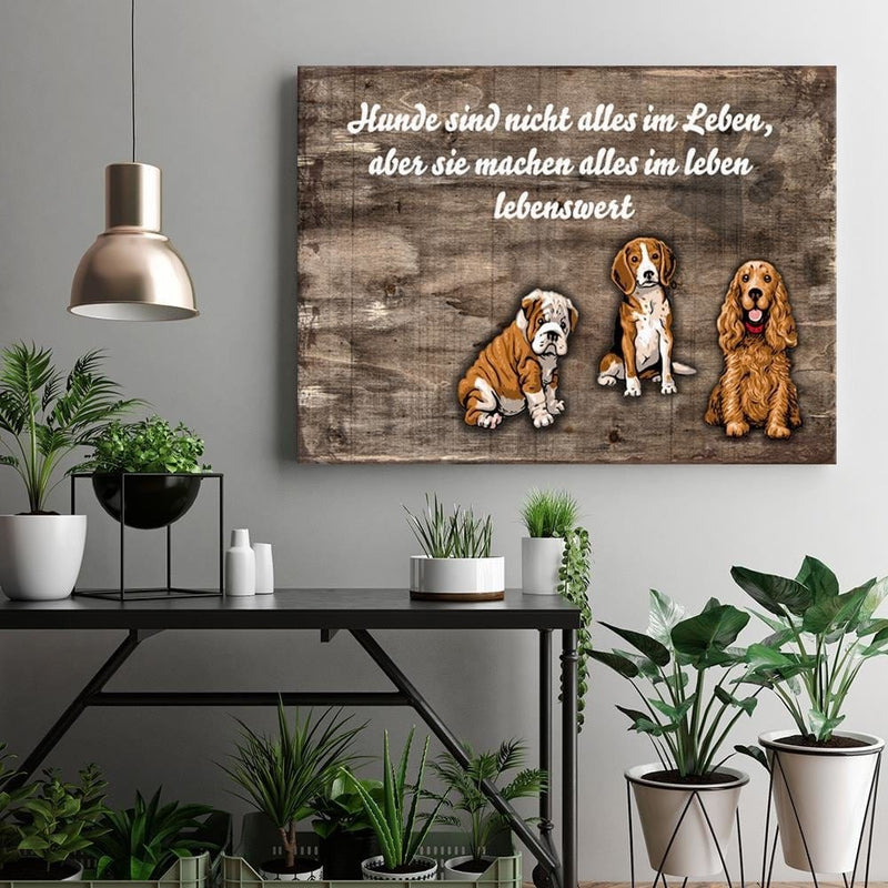 Dekoratīvais panelis - Operative Three Sweet Dogs  Home Trends Deco