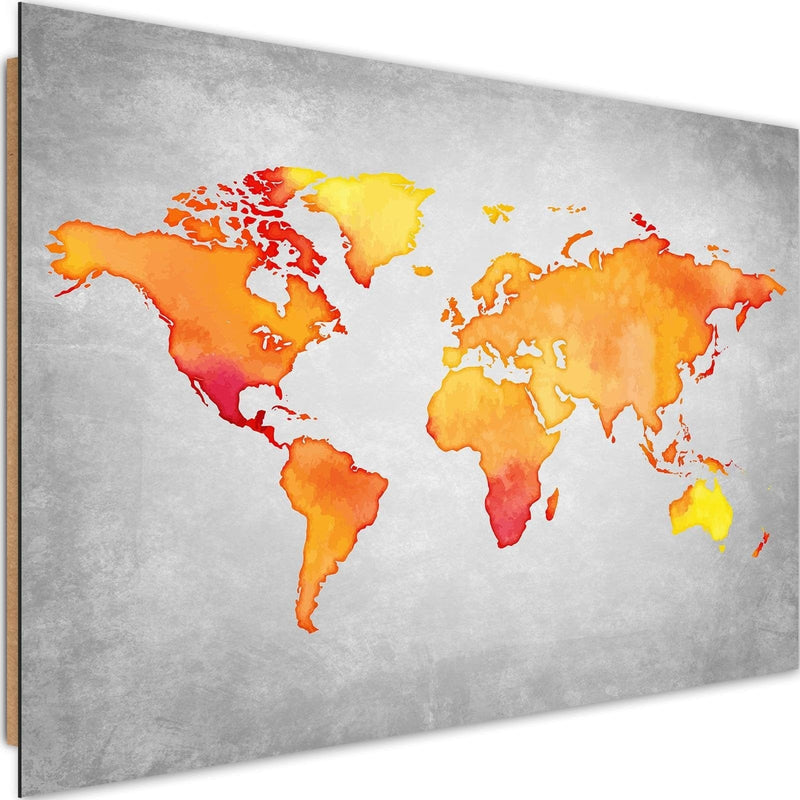 Dekoratīvais panelis - Orange World Map  Home Trends Deco