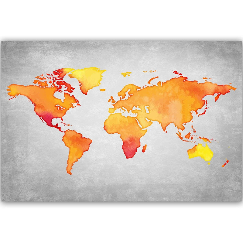 Dekoratīvais panelis - Orange World Map  Home Trends Deco