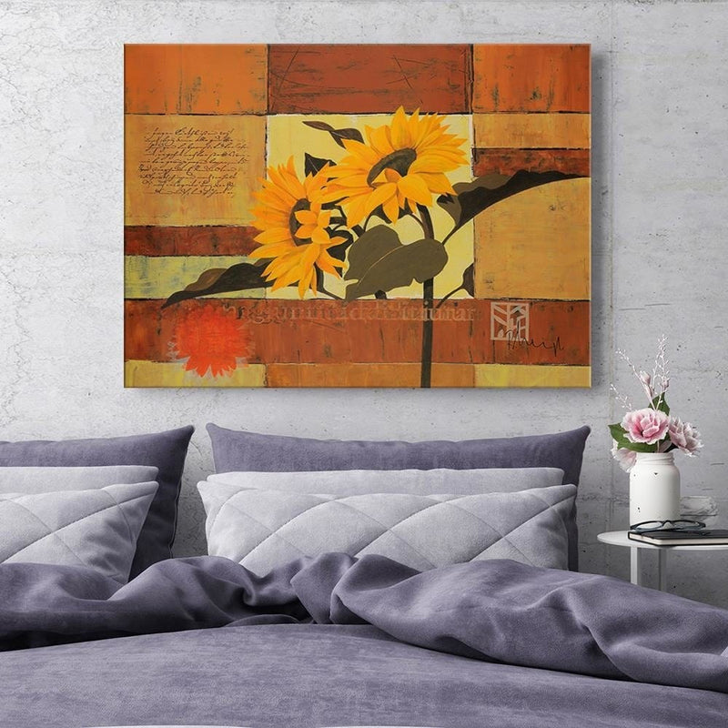 Dekoratīvais panelis - Painted sunflowers   98x68 Home Trends Deco