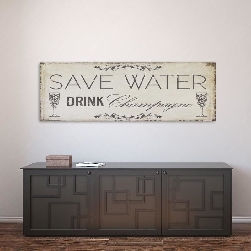 Dekoratīvais panelis - Panorama Save Water Drink Champagne  Home Trends Deco