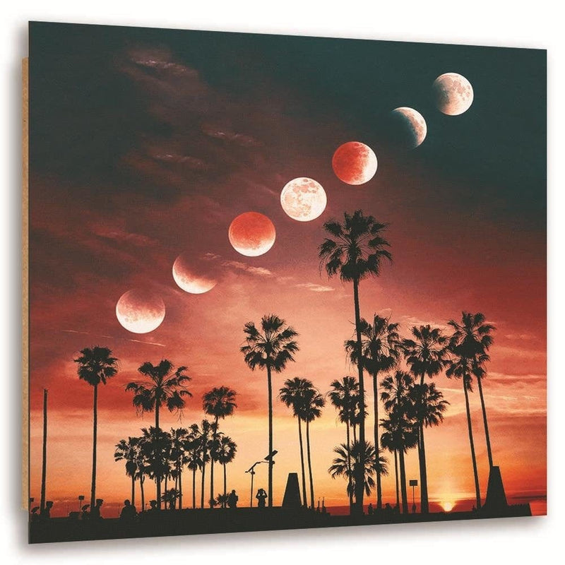 Dekoratīvais panelis - Phases Of The Moon Over Palm Trees  Home Trends Deco