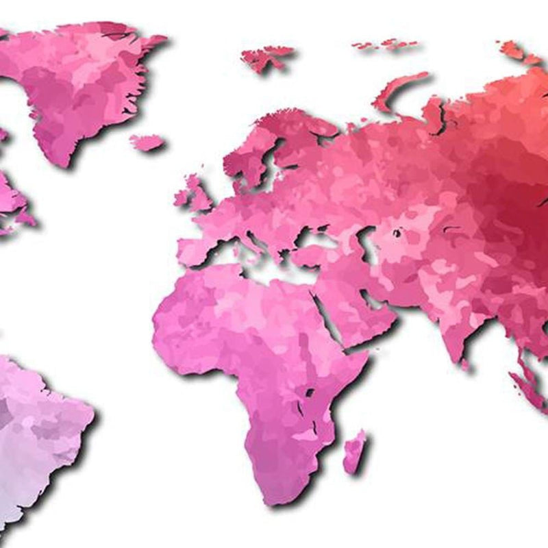 Dekoratīvais panelis - Pink World Map  Home Trends Deco