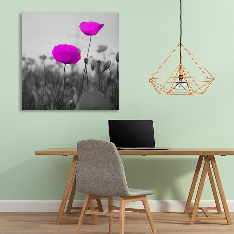 Dekoratīvais panelis - Purple Poppies On The Meadow  Home Trends Deco