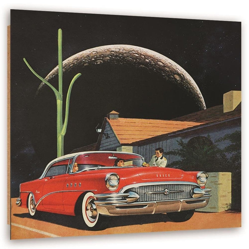 Dekoratīvais panelis - Red Car And The Moon  Home Trends Deco