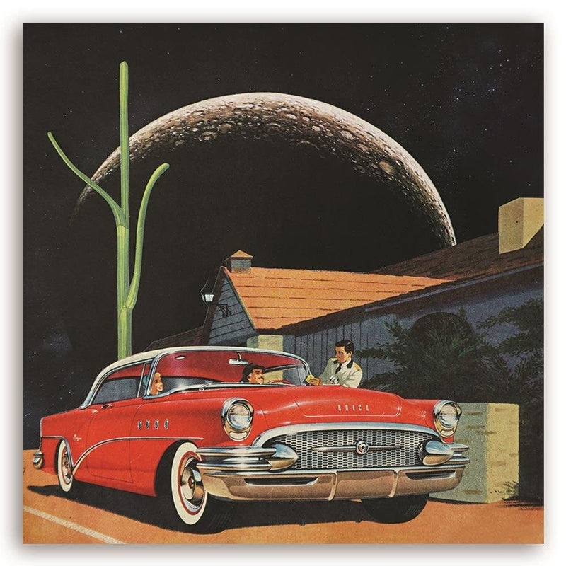 Dekoratīvais panelis - Red Car And The Moon  Home Trends Deco