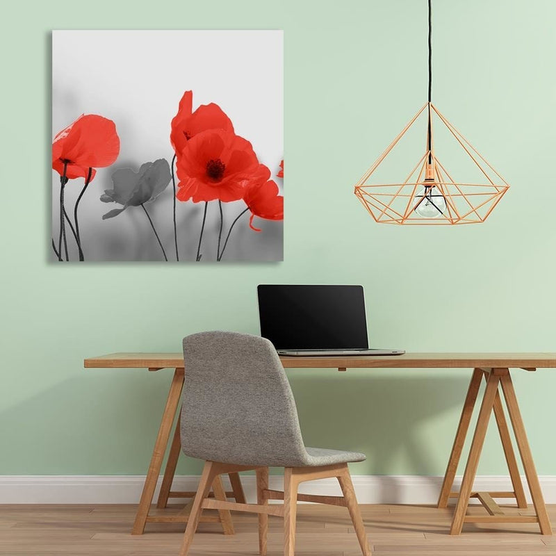 Dekoratīvais panelis - Red Poppies In Gray  Home Trends Deco