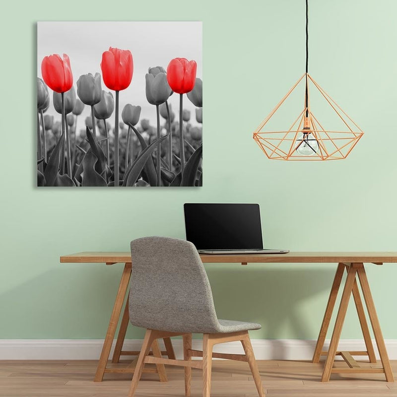 Dekoratīvais panelis - Red Tulips On The Meadow  Home Trends Deco