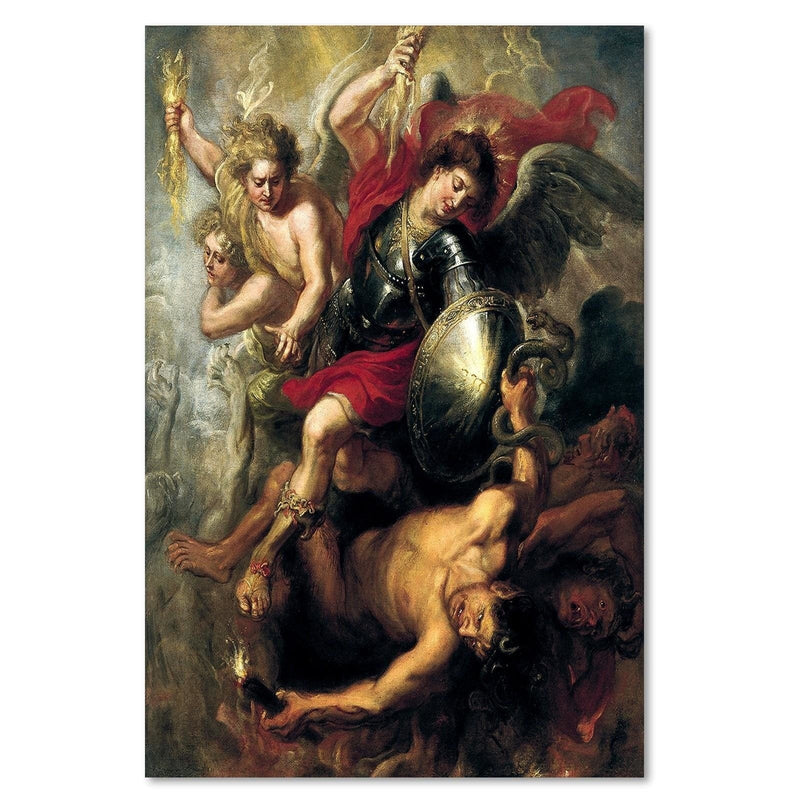 Dekoratīvais panelis - Reproduction of p. Rubens "Archangel Michael knocking down Lucifer and the rebellious angels"  Home Trends Deco