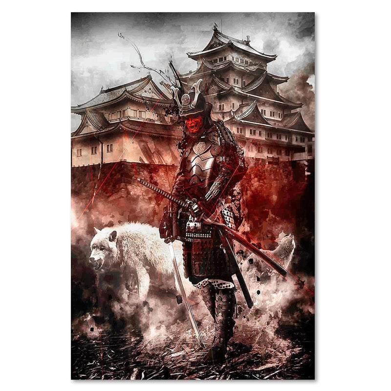 Dekoratīvais panelis - Samurai And White Wolf  Home Trends Deco