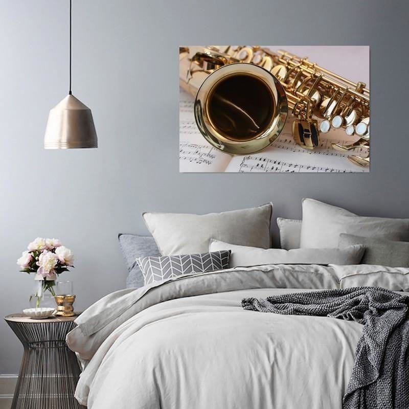 Dekoratīvais panelis - Saxophone Notation On The Sheet  Home Trends Deco