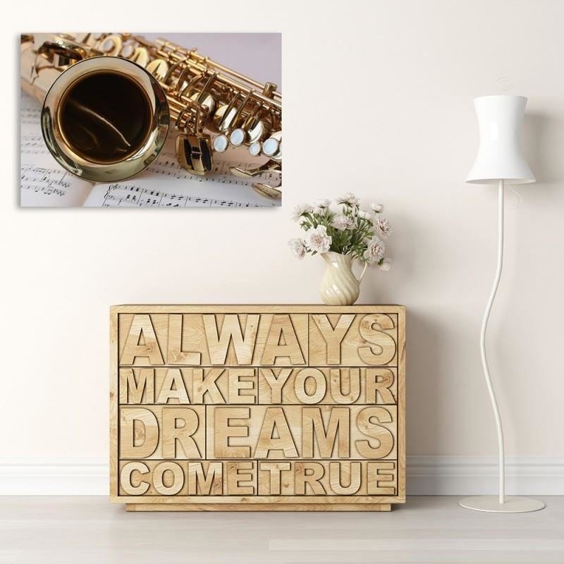 Dekoratīvais panelis - Saxophone Notation On The Sheet  Home Trends Deco