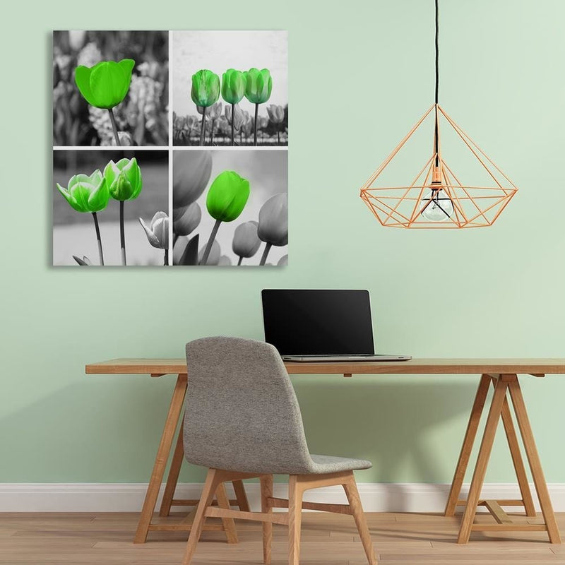 Dekoratīvais panelis - Set Of Green Poppies  Home Trends Deco