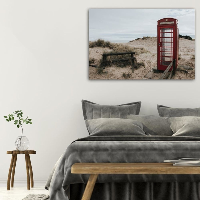 Dekoratīvais panelis - Telephone Booth On The Beach  Home Trends Deco