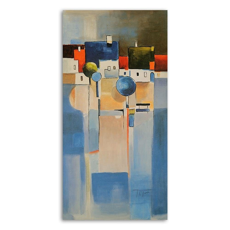 Dekoratīvais panelis - The city over the blue field   50x100 Home Trends Deco