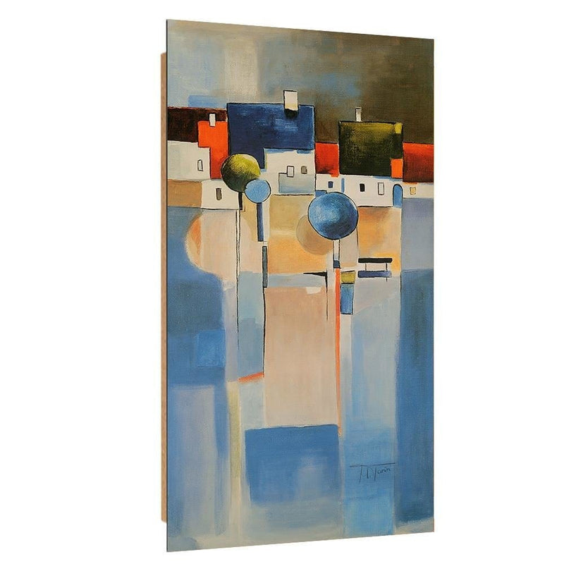 Dekoratīvais panelis - The city over the blue field   50x100 Home Trends Deco