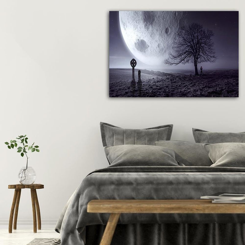 Dekoratīvais panelis - The Huge Moon Above The Earth Fantasy  Home Trends Deco