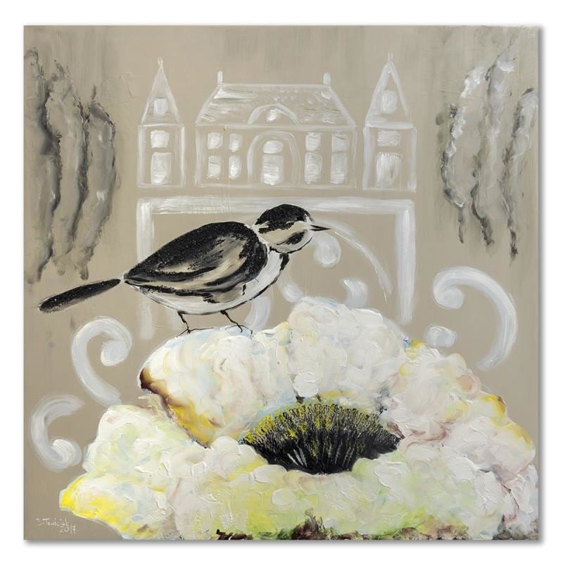 Dekoratīvais panelis - White Flower And Black Bird  Home Trends Deco