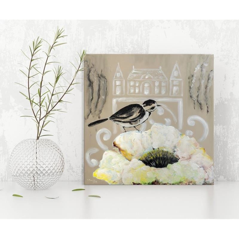 Dekoratīvais panelis - White Flower And Black Bird  Home Trends Deco