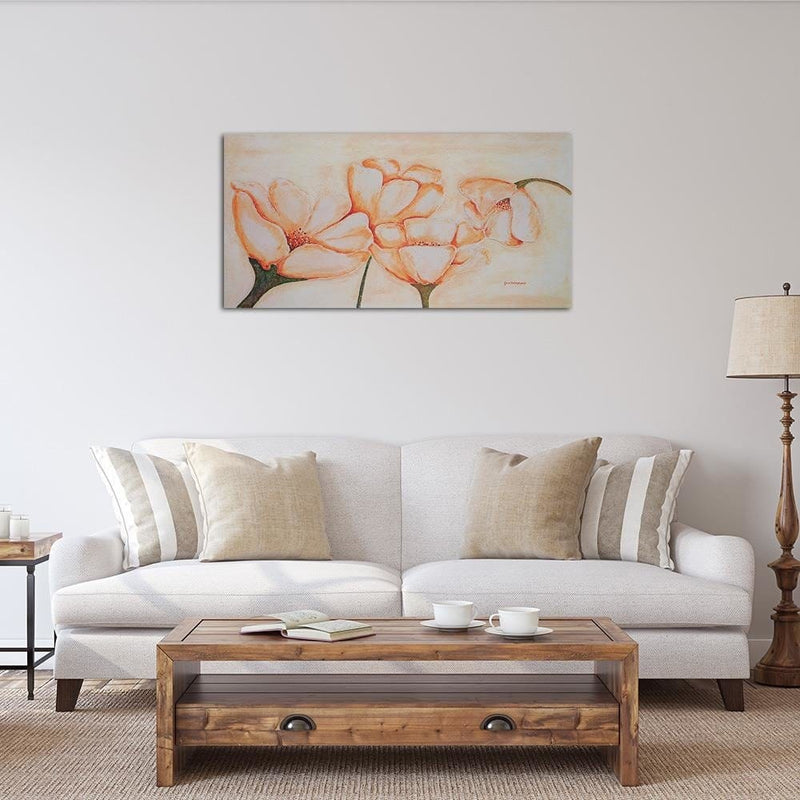 Dekoratīvais panelis - White poppies   100x50 Home Trends Deco