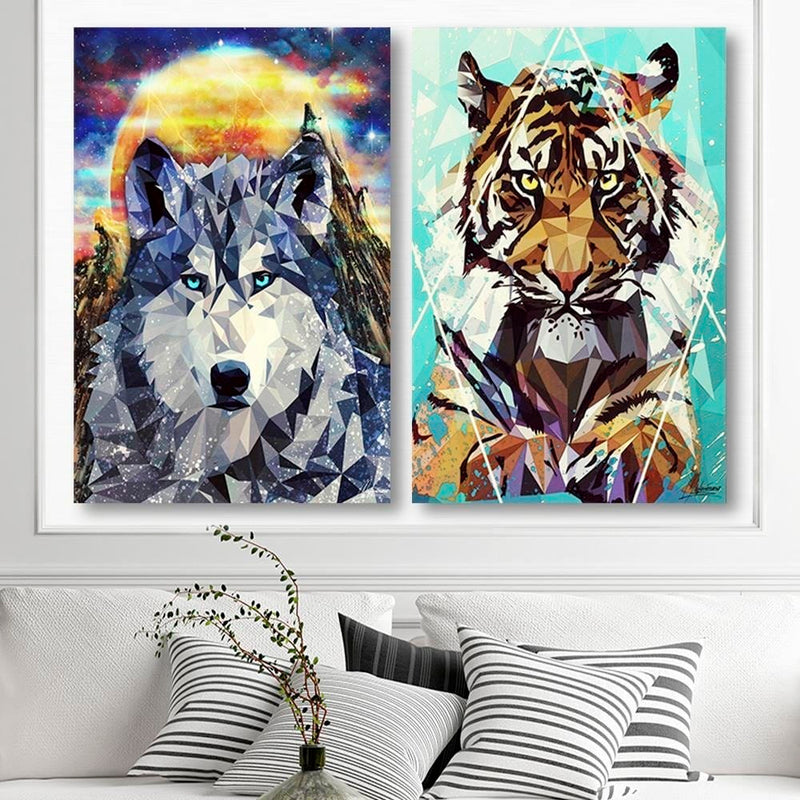 Dekoratīvais panelis - Wolf On A Background Of Mountains  Home Trends Deco