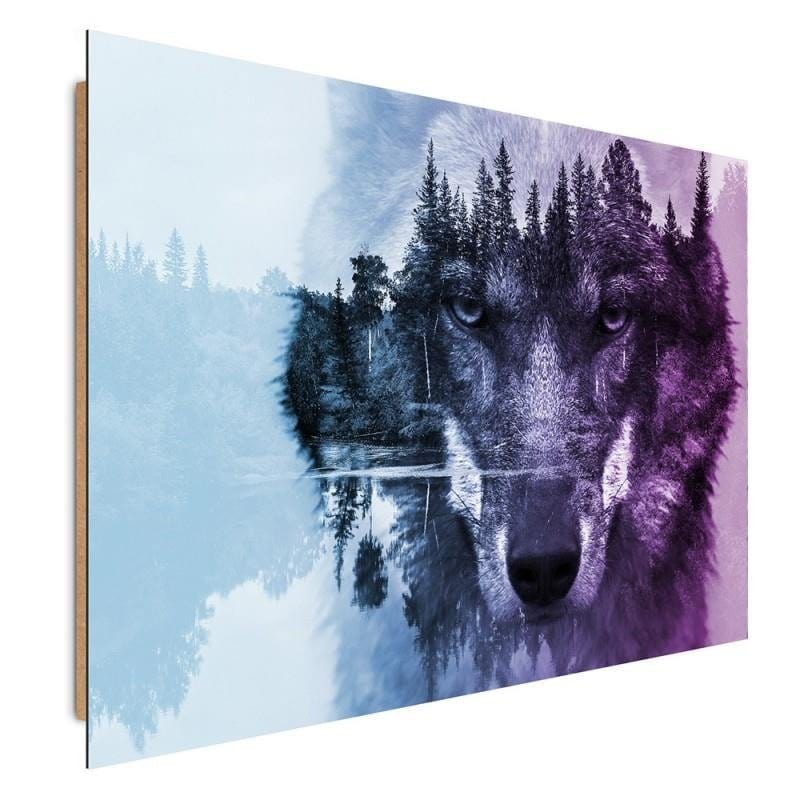 Dekoratīvais panelis - Wolf On The Forest Background Purple  Home Trends Deco