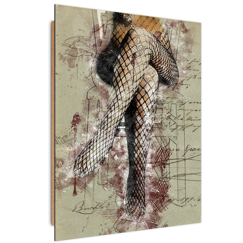 Dekoratīvais panelis - Woman's Legs In Fishnets Abstraction  Home Trends Deco