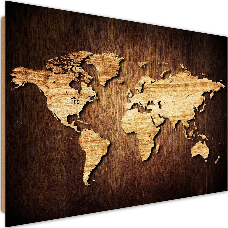 Dekoratīvais panelis - Wooden World Map  Home Trends Deco