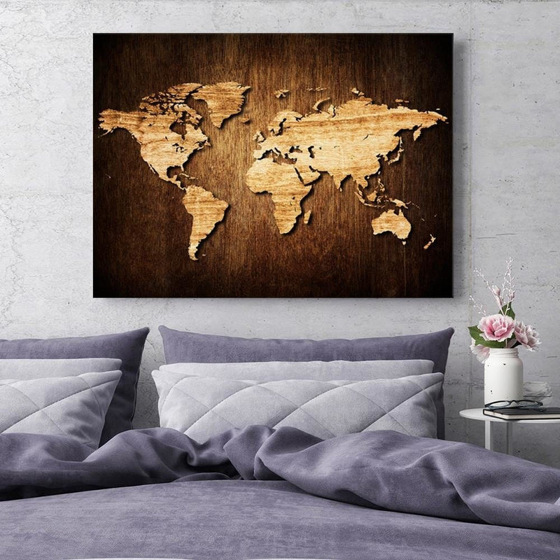 Dekoratīvais panelis - Wooden World Map  Home Trends Deco