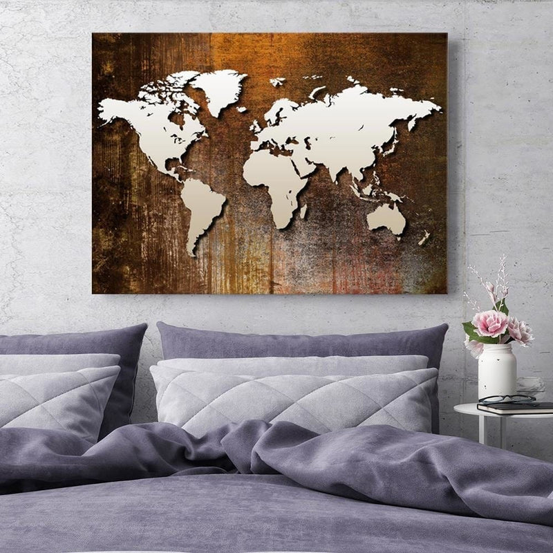 Dekoratīvais panelis - World Map On Wood  Home Trends Deco