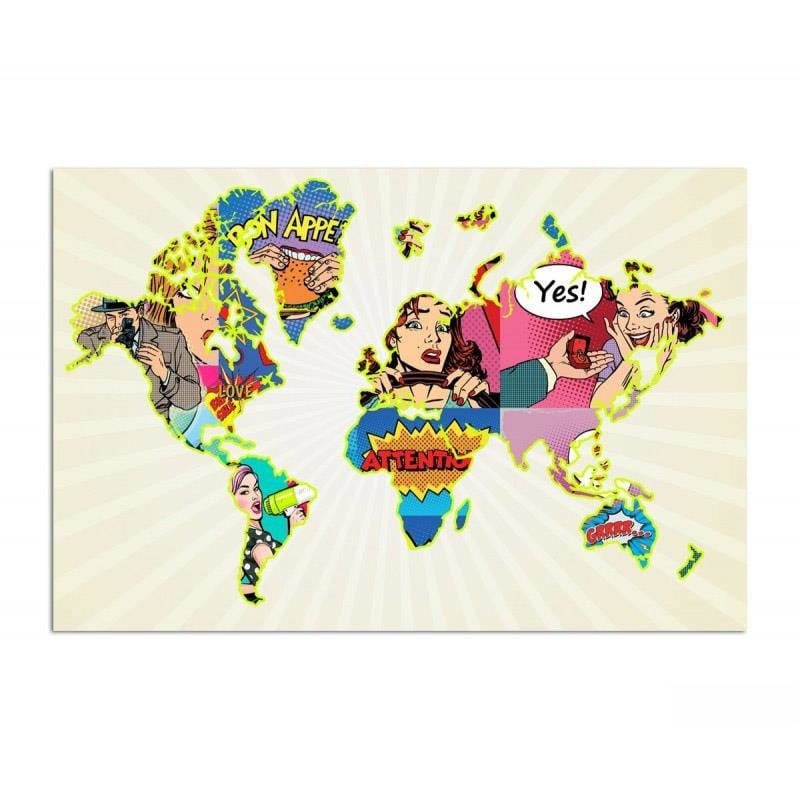 Dekoratīvais panelis - World Map Pop Art  Home Trends Deco