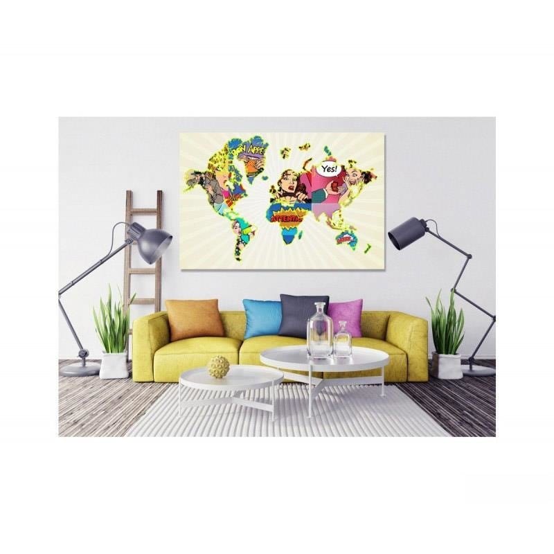 Dekoratīvais panelis - World Map Pop Art  Home Trends Deco