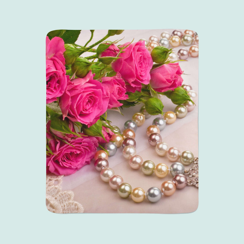 Flīsa pleds Roses and Pearls E-interjers.lv