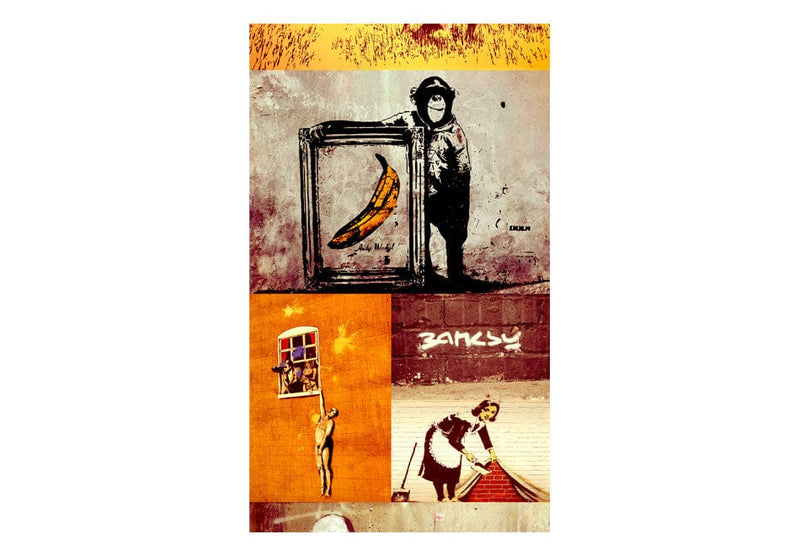 Fototapetes - Kolāža - Banksy (0,50x10 m) 50x1000 E-interjers.lv