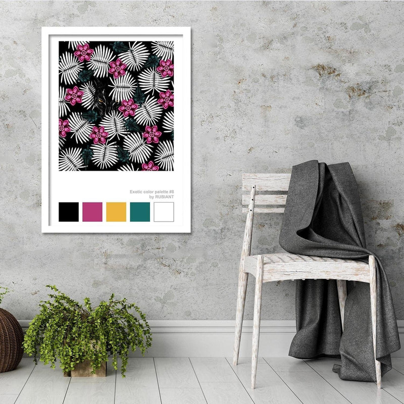 Glezna baltā rāmī - Artwork Tropical Pink  Home Trends DECO