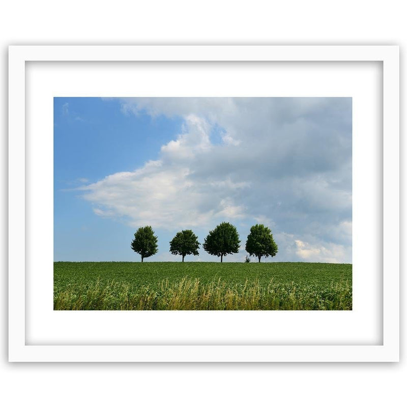 Glezna baltā rāmī - Trees On The Meadow  Home Trends DECO