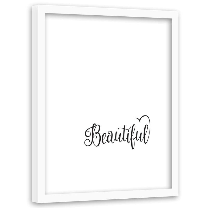 Glezna baltā rāmī - Typography - Beautifull  Home Trends DECO