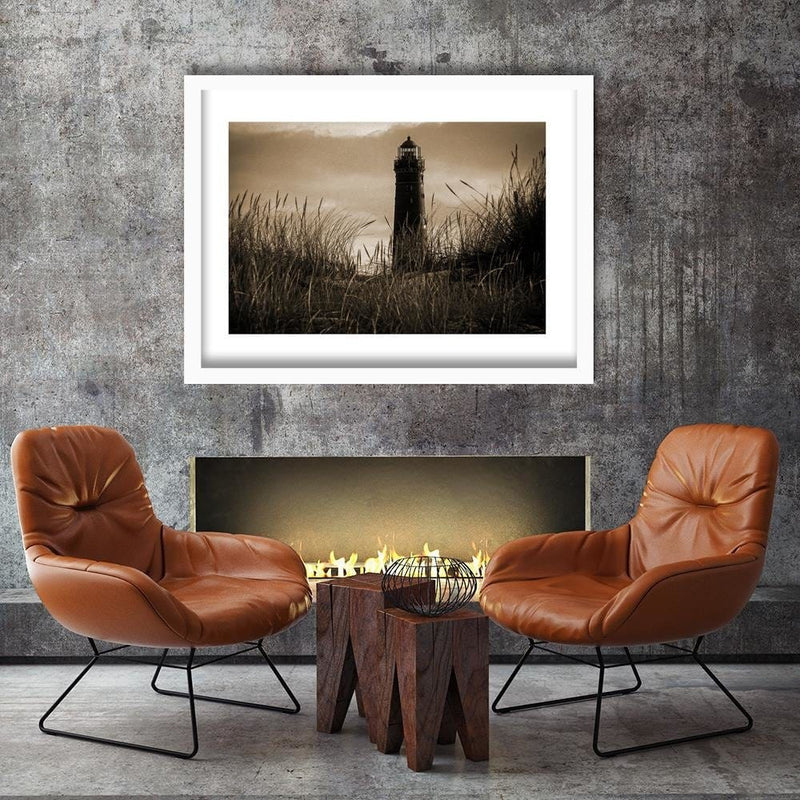 Glezna baltā rāmī - View Of The Lighthouse 1  Home Trends DECO