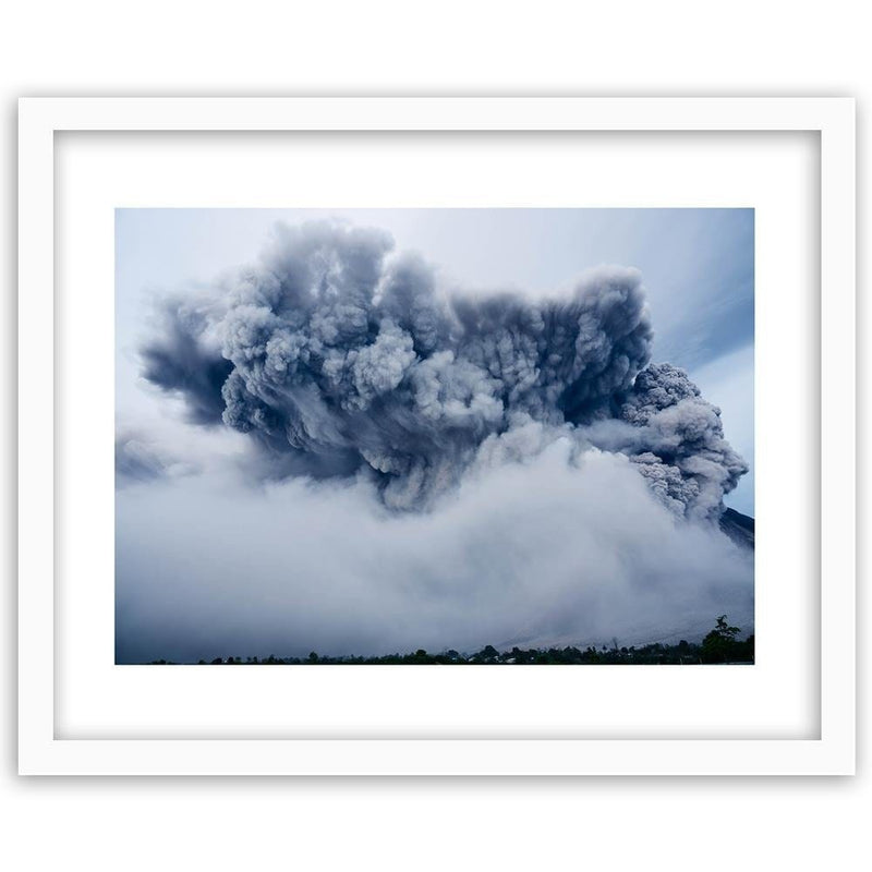 Glezna baltā rāmī - Volcano Explosion  Home Trends DECO
